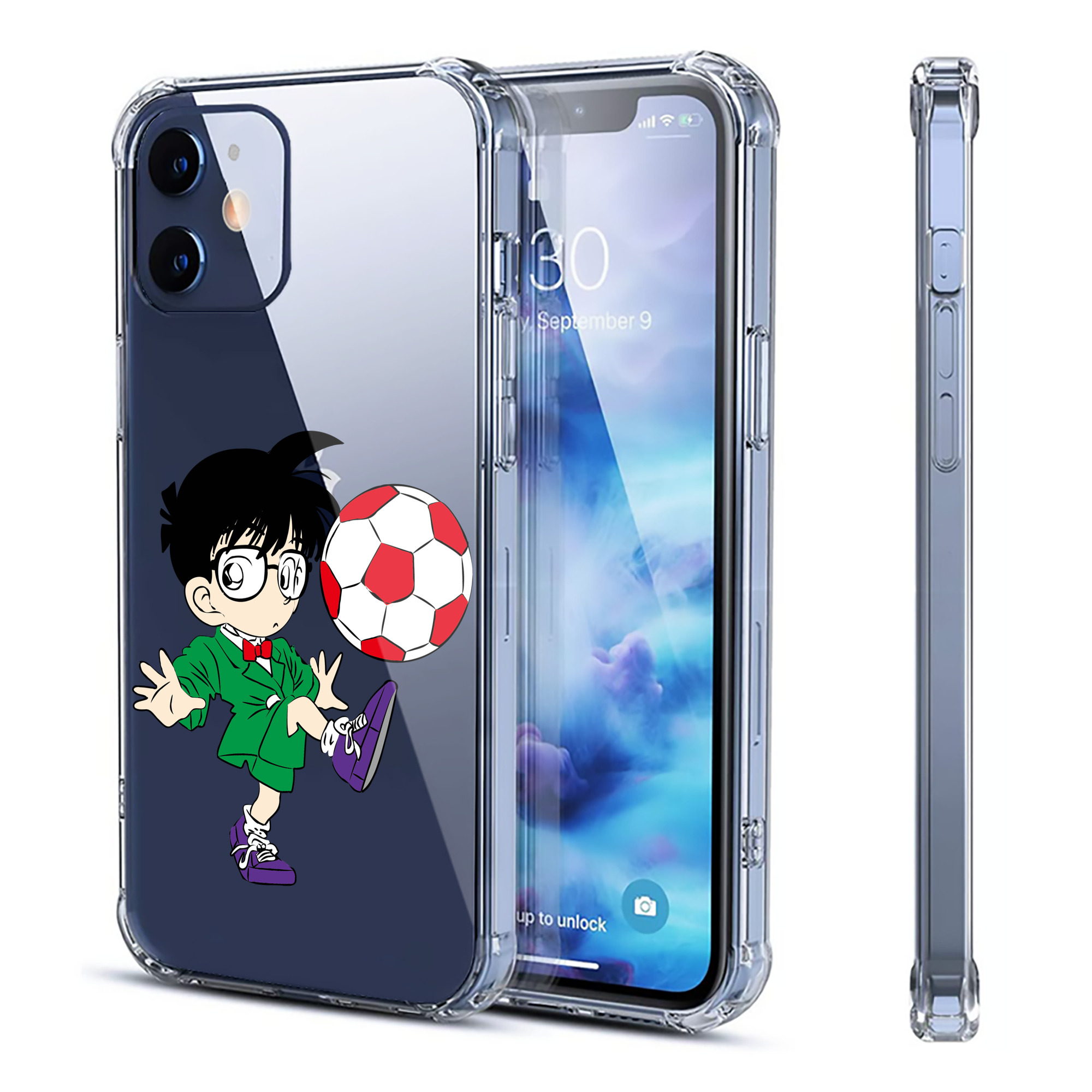（画像用） 名探偵コナン 江戸川 コナン Detective Conan Conan Edogawa 【iPhone 12シリーズ対応】透明スマホケース（クリアソフトケース）